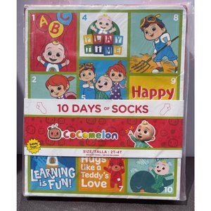 NEW - CoComelon - 10 Days of Socks Size 2T-4T Socks with Safety Toes